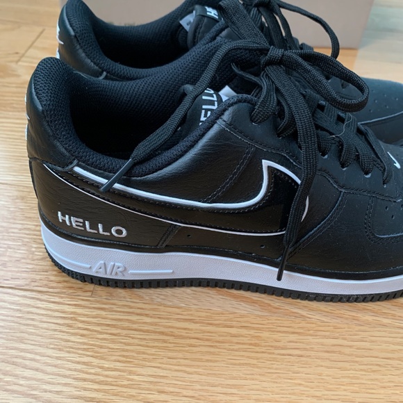 Nike Air Force 1 Low '07 LX ll NIKE BLACK AIR FORCES ("Hello') - Picture 3 of 6